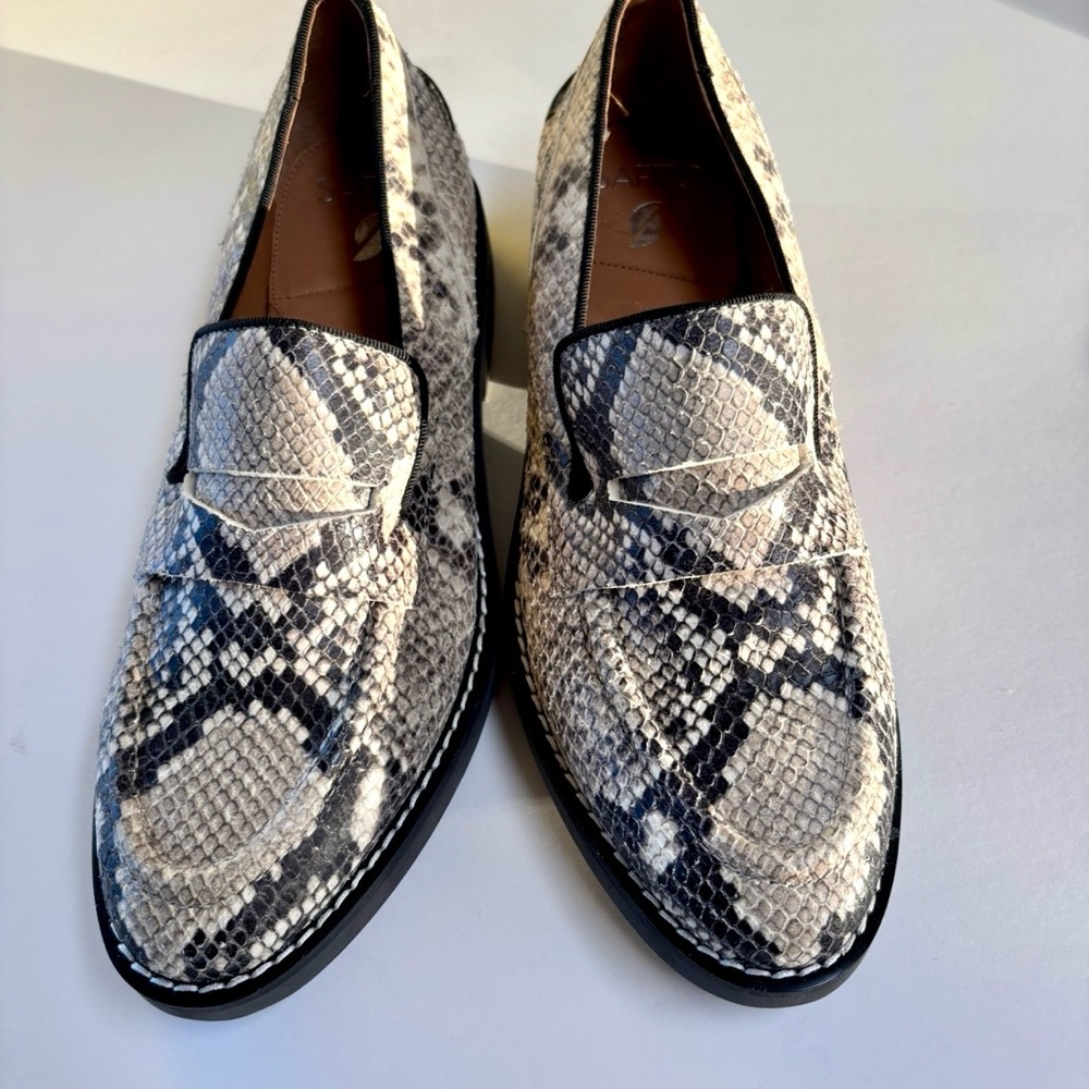Sarto Franco Sarto Women’s Snakeskin Loafers - Black and Gray